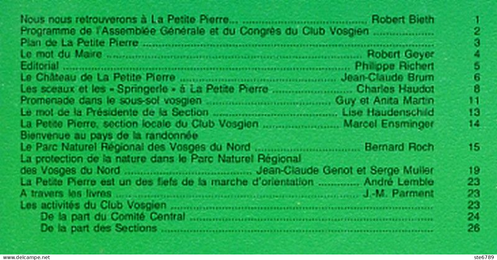 LES VOSGES Revue Club Vosgien 1988 N° 2 La Petite Pierre , Parc Naturel Regional Vosges Du Nord - Lorraine - Vosges