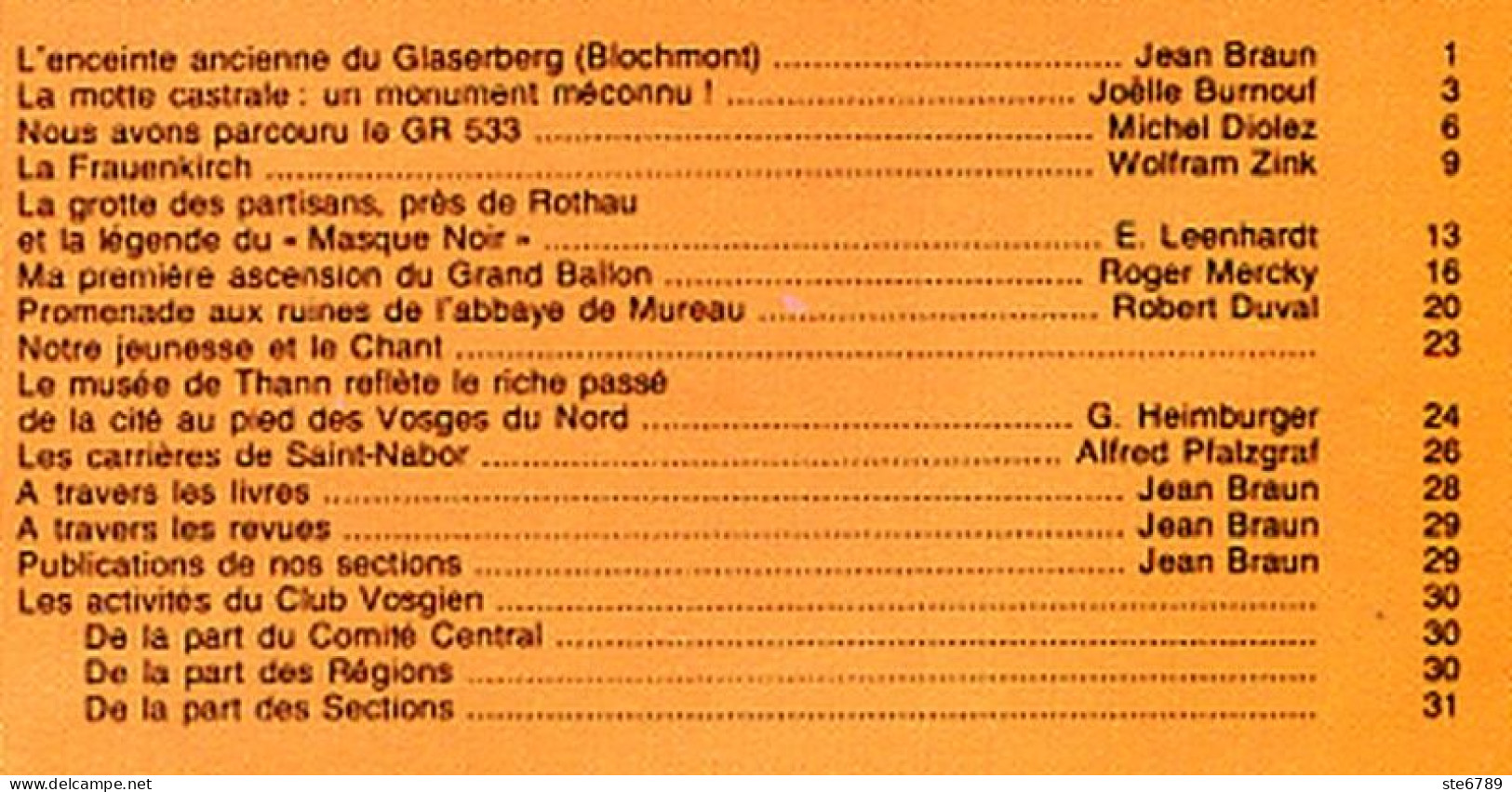 LES VOSGES Revue Club Vosgien 1983 N° 1 Blochmont , Frauenkirch ,Grand Ballon , Abbaye Mureau , Carrieres Saint Nabor - Lorraine - Vosges