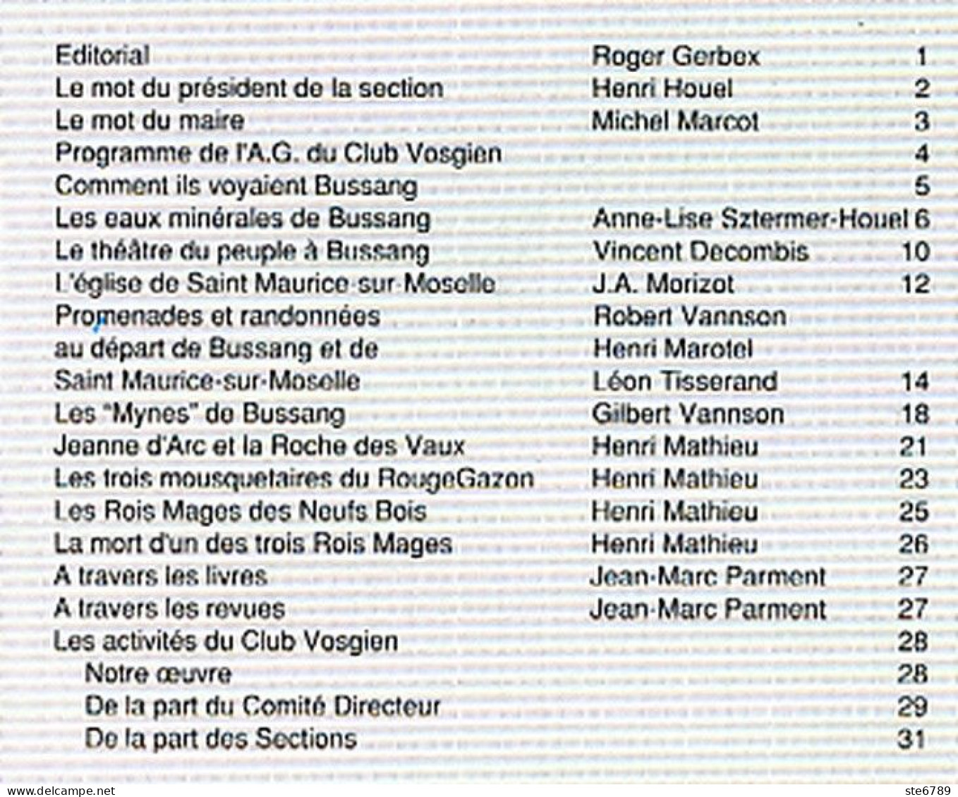 LES VOSGES Revue Club Vosgien 1992 N° 2 Bussang , Saint Maurice , Rouge Gazon , Mines De Bussang Jeanne D&acute;Arc Roch - Lorraine - Vosges