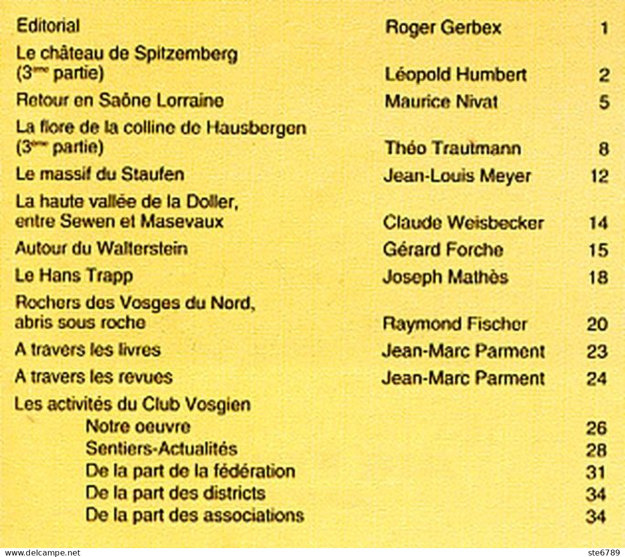 LES VOSGES Revue Club Vosgien 1998 N° 4  Chateau Spitzemberg , Massif Staufen , Hausbergen , Doller , Walterstein - Lorraine - Vosges