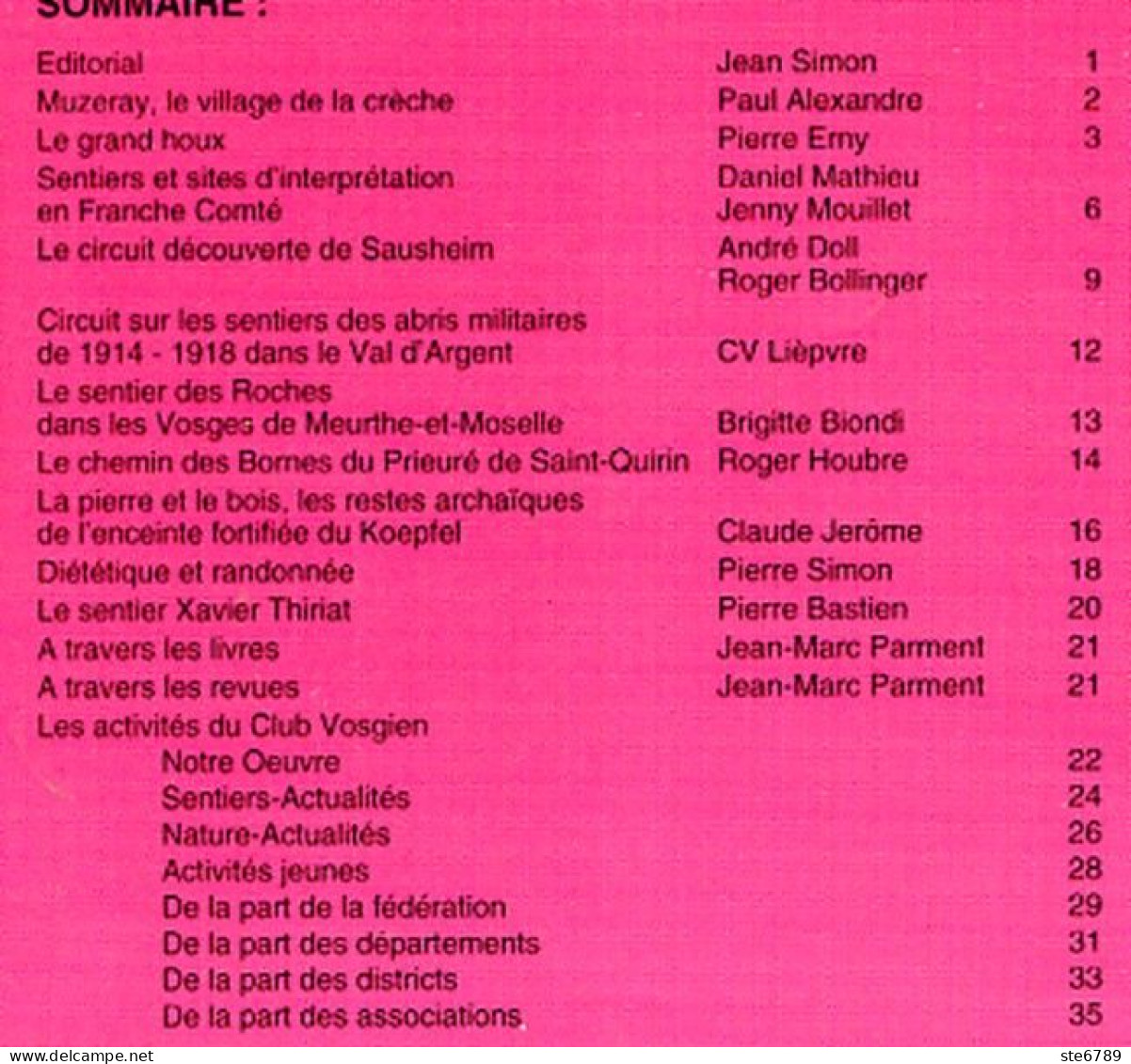 LES VOSGES Revue Club Vosgien 2006 N° 4 Muzeray , Grand Houx , Sentier Des Roches , Koepfel , - Lorraine - Vosges