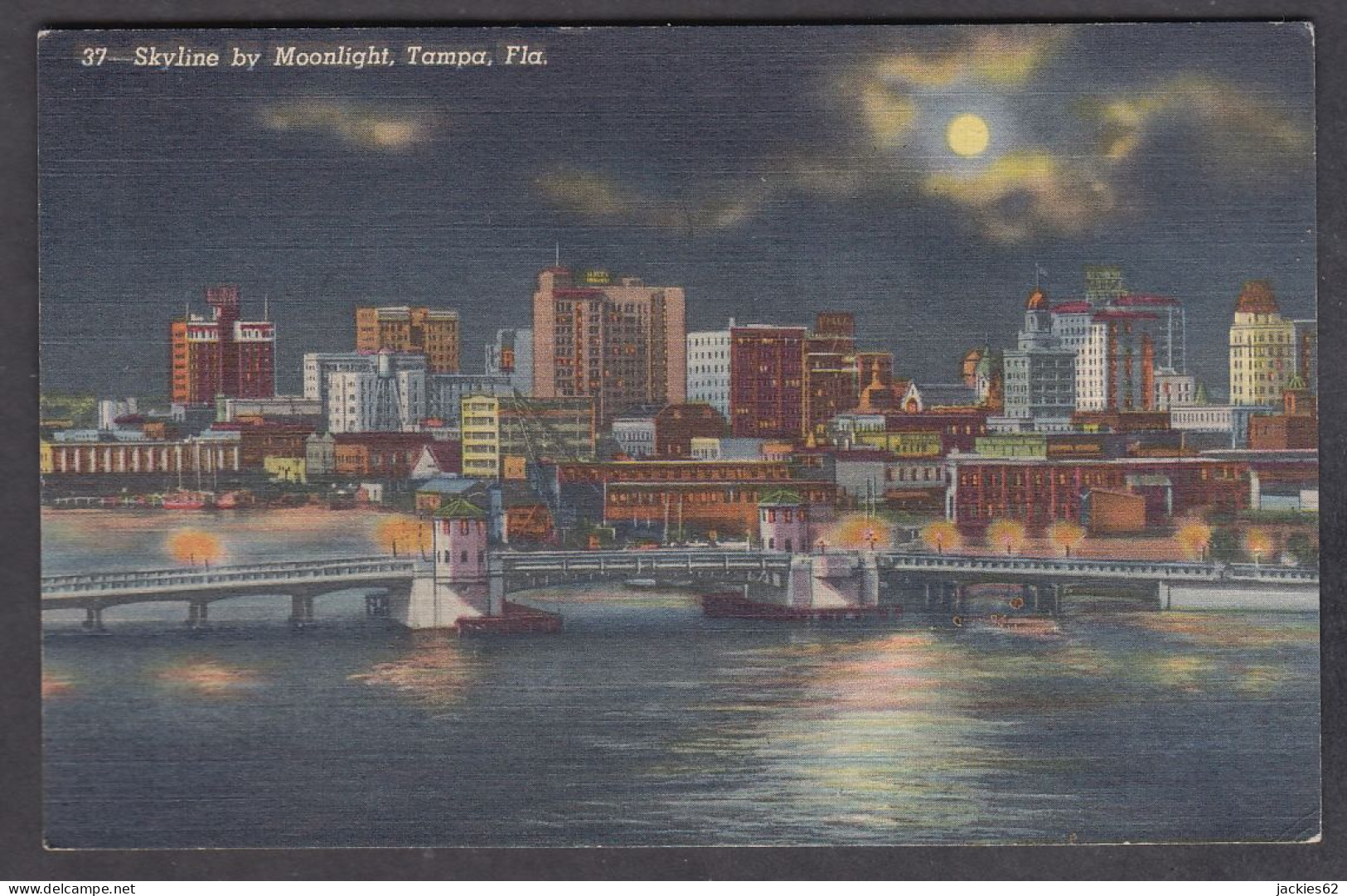 115012/ TAMPA, Skyline By Moonlight - Tampa