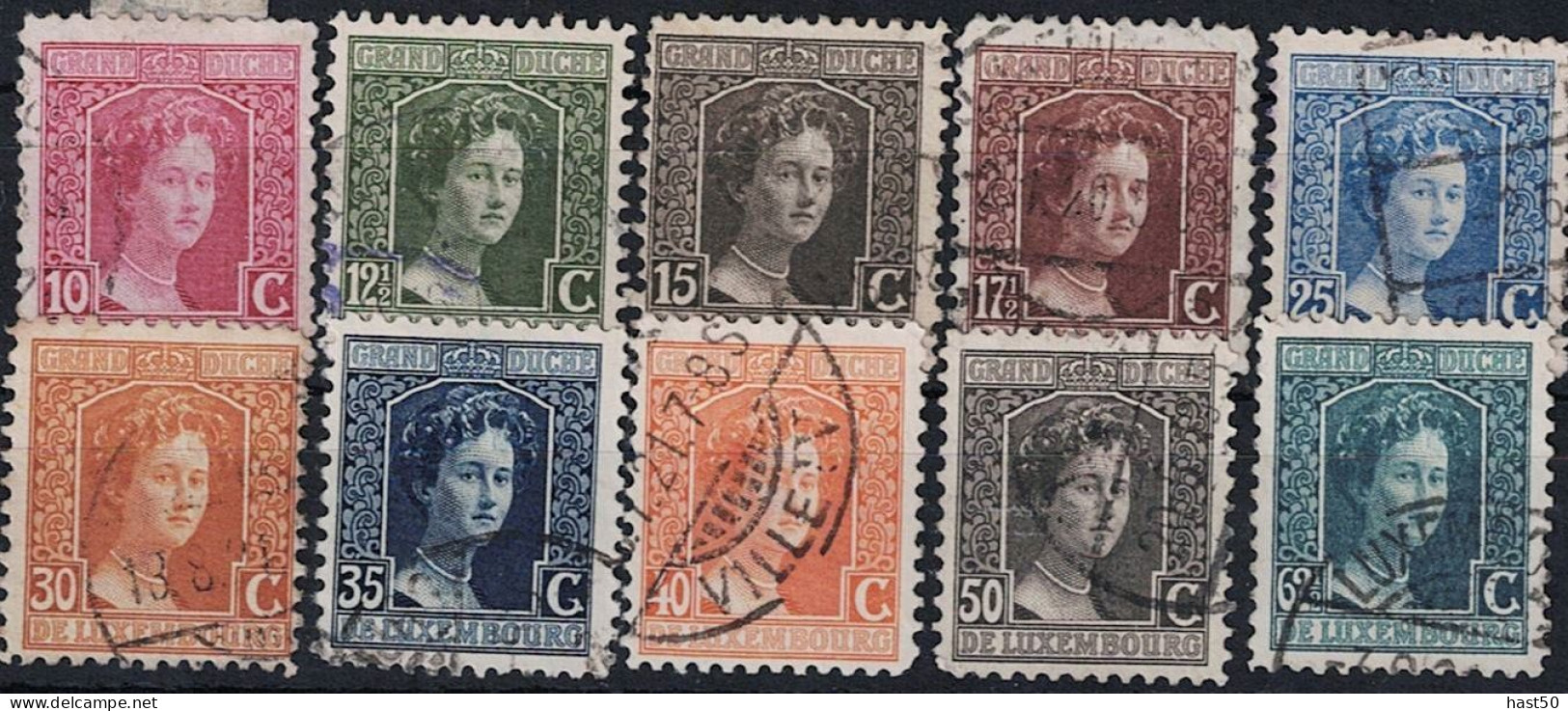 Luxemburg - Großherzogin Marie Adelheid (MiNr: 92/8 + 100/2) 1914 - Gest Used Obl - 1914-24 Maria-Adelaide