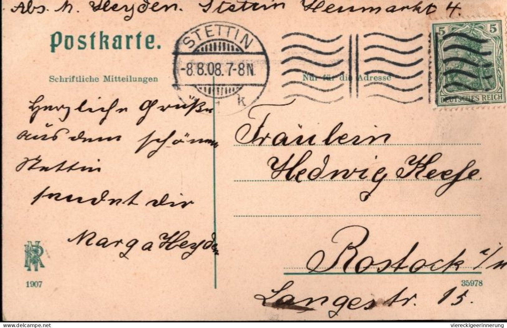 ! Alte Ansichtskarte Aus Stettin , Königsplatz, Datum 8.8.08, 1908 - Pommern