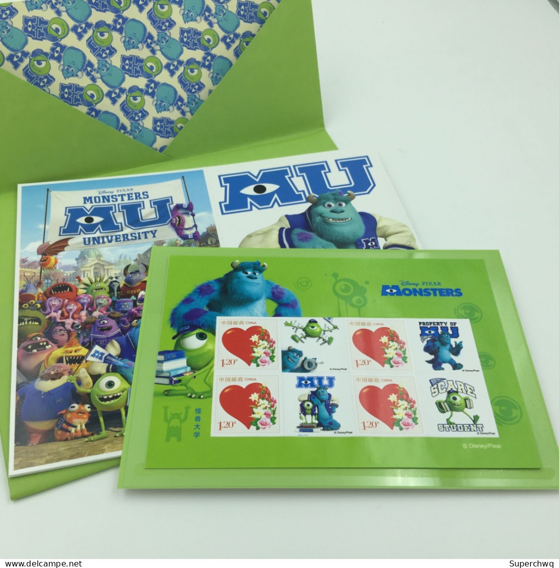 China Postcard,Shanghai Philatelic Corporation Releases Disney Monster University Postcards - Cartoline Postali