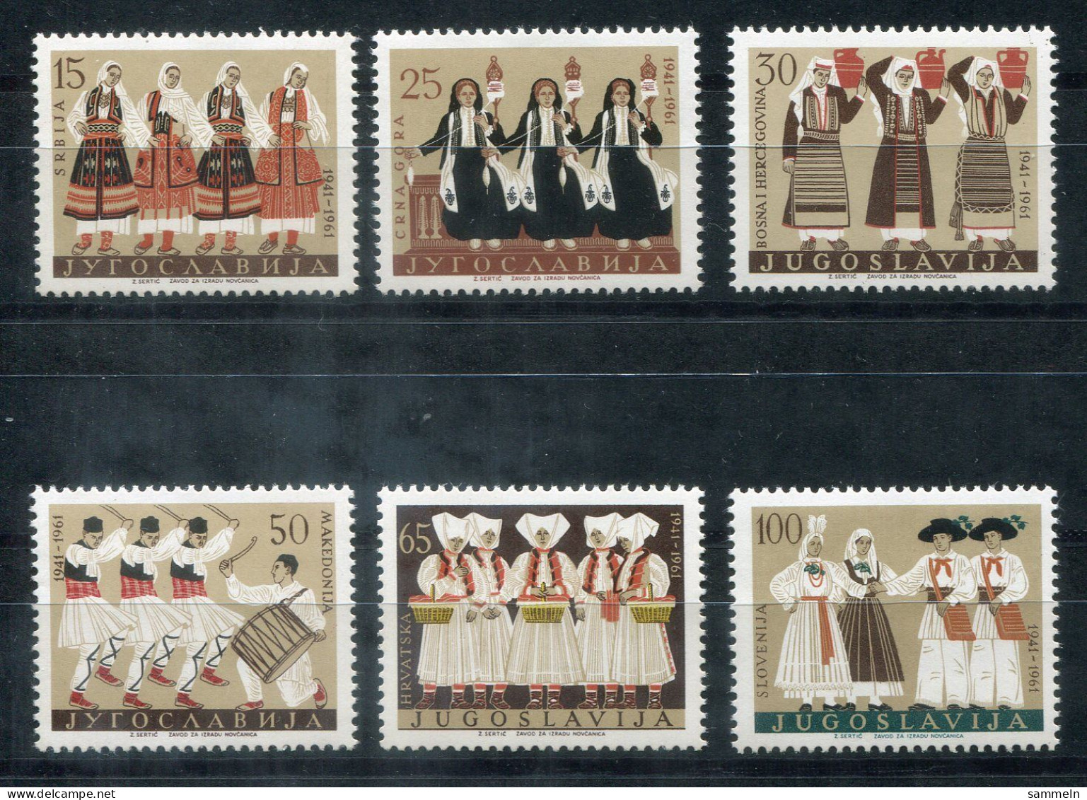 JUGOSLAWIEN 964-969 Mnh - Trachten, Costumes - YUGOSLAVIA / YOUGOSLAVIE - Neufs