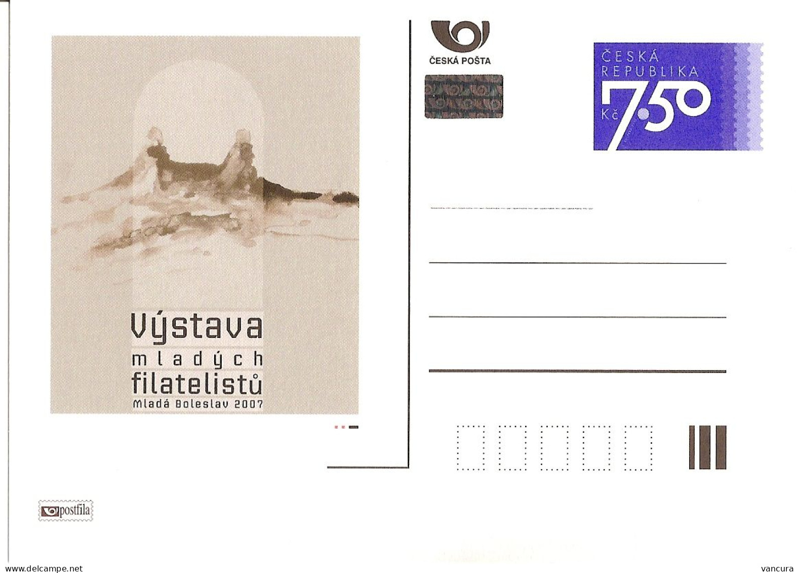 CDV A 146 Czech Republic Mlada Boleslav Stamp Exhibiton 2007 Trosky Castle - Cartes Postales