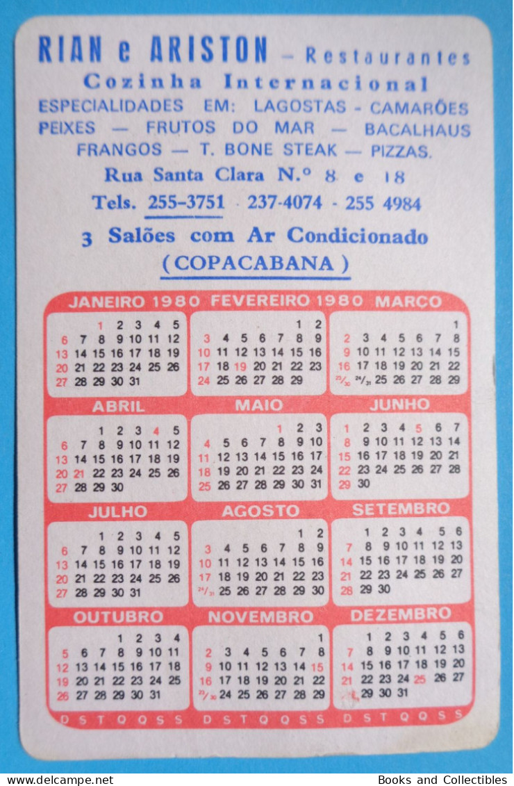 H-0700 * BRAZIL ° CALENDARIETTO " RIAN E ARISTON Restaurantes " Copacabana, 1980 - Klein Formaat: 1971-80