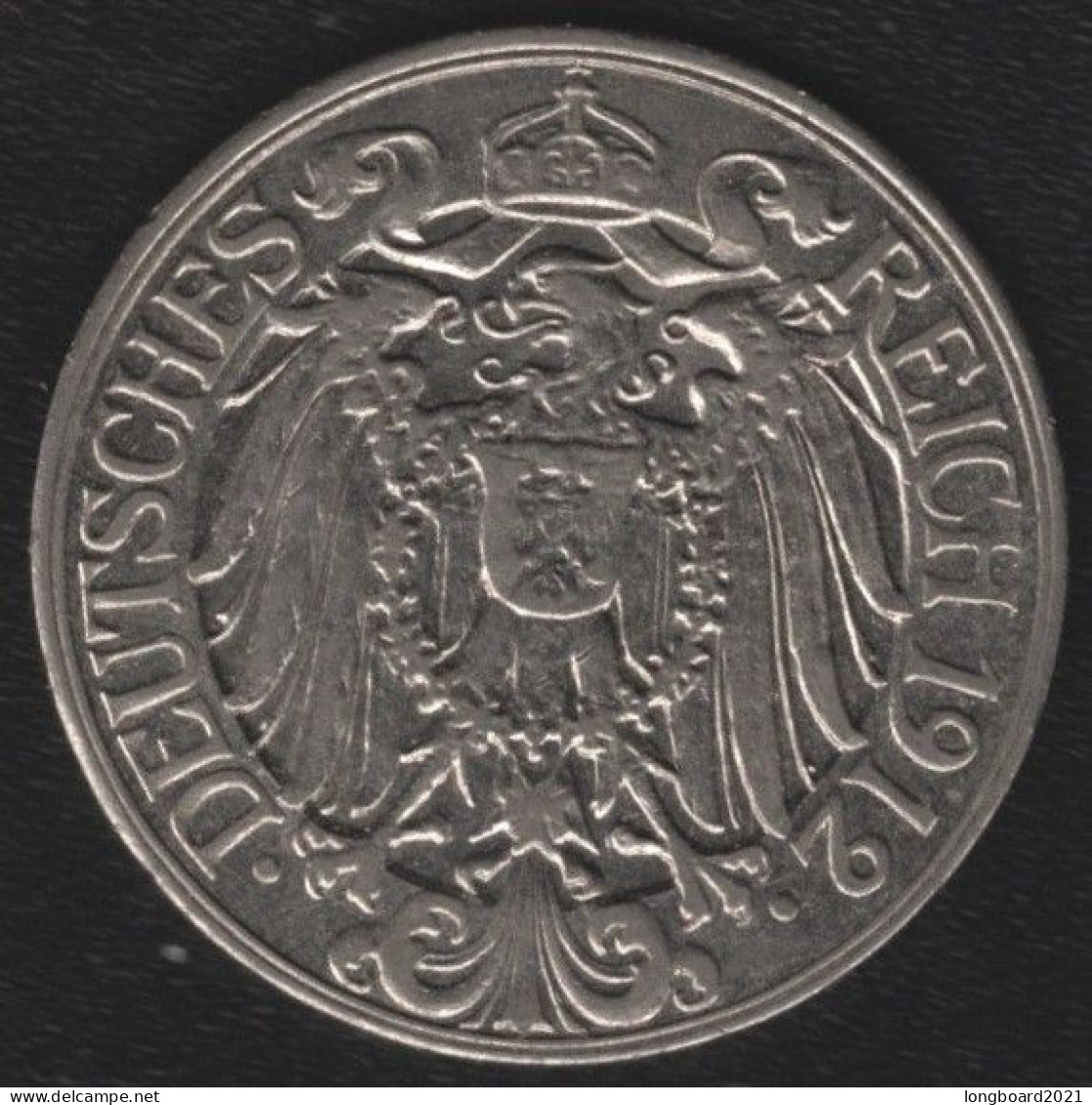 DEUTSCHES REICH - 25 REICHSPFENNIG 1912D - 1 Marco & 1 Reichsmark