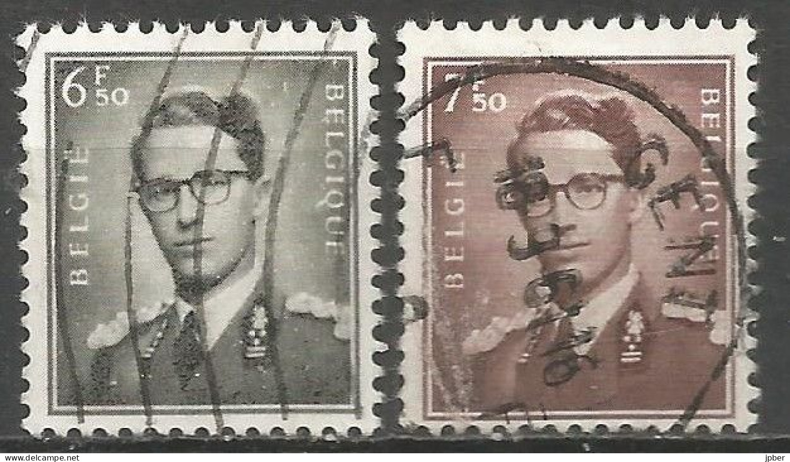Belgique - Baudouin "Lunettes" N°1069A Et 1070 Obl. - 6frs50 Et 7frs50 - 1953-1972 Brillen