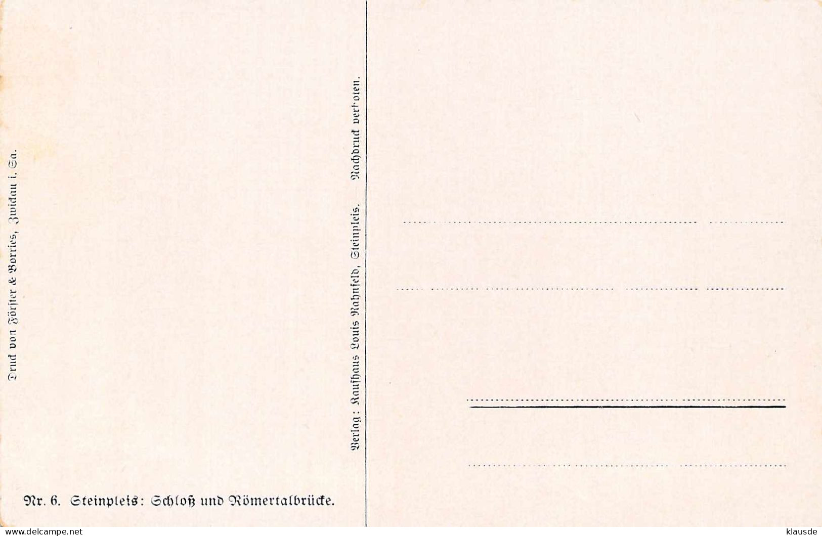 Steinpleis - Schloß Und Römertalbrücke Künstlerkarte - Werdau