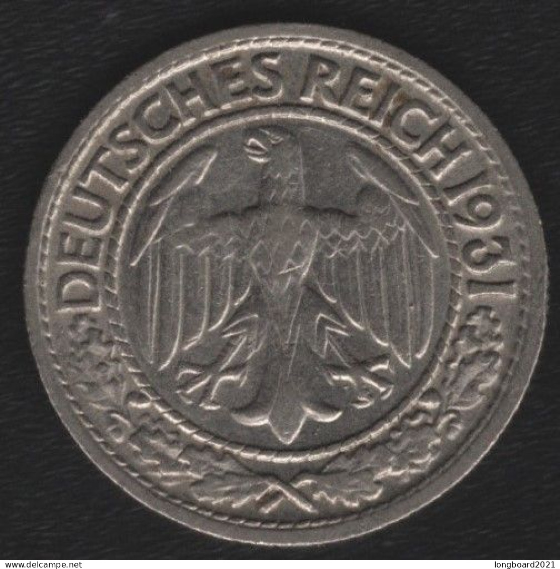 DEUTSCHES REICH - 50 REICHSPFENNIG 1931D - 1 Marco & 1 Reichsmark