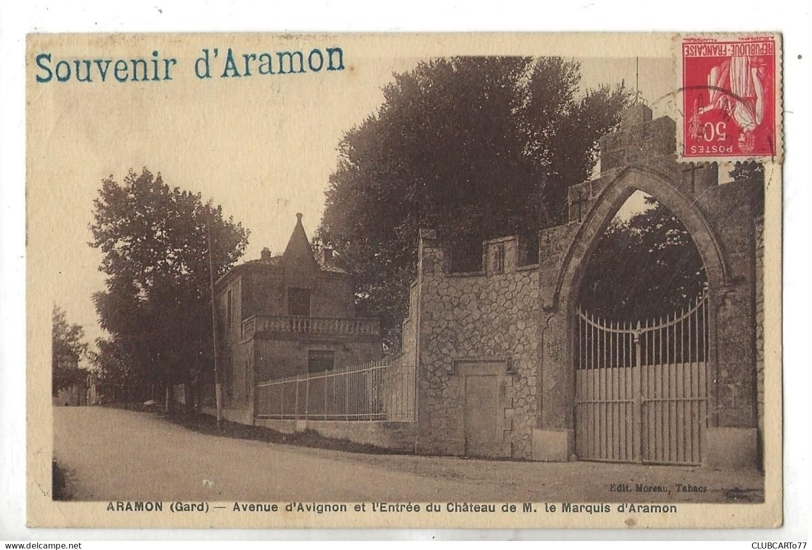 Aramon (30) : Les Grilles Du Château Du Marquis Avenue D'Avignon En 1934 PF - Aramon