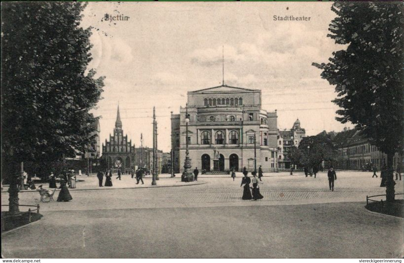! 1913 Alte Ansichtskarte Aus Stettin, Stadttheater - Pommern