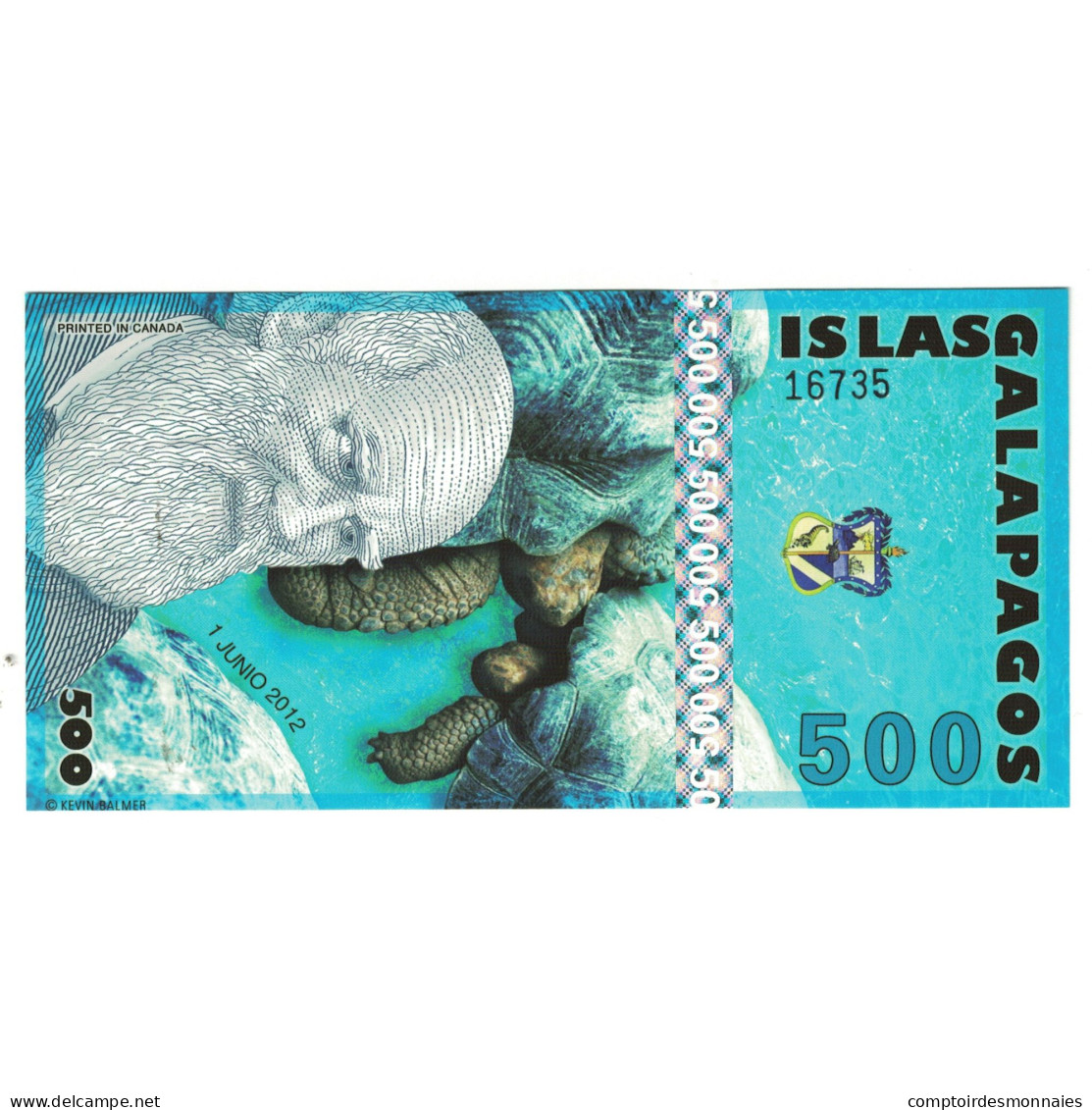 Billet, Équateur, 500 Sucres, 2012, 2012-06-01, ISLAS GALAPAGOS, NEUF - Ecuador