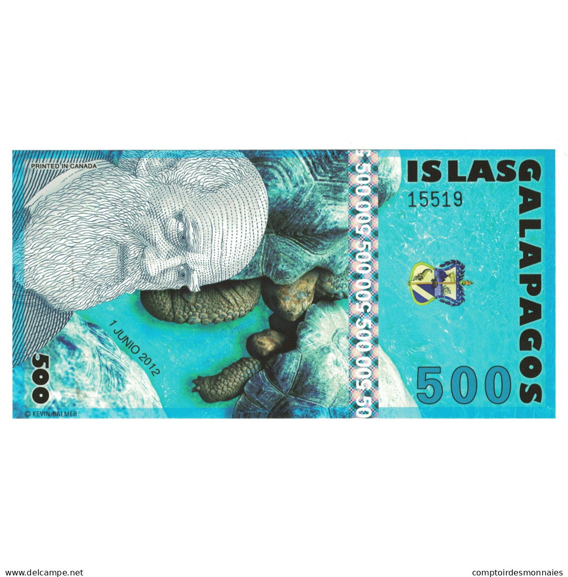 Billet, Équateur, 500 Sucres, 2012, 2012-06-01, ISLAS GALAPAGOS, NEUF - Equateur