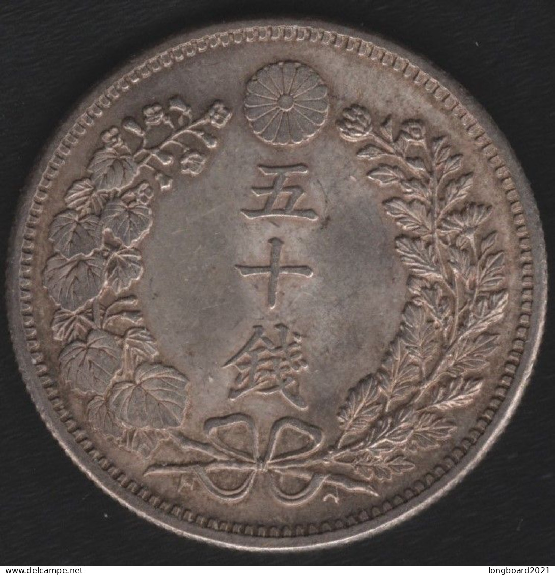 JAPAN - 50 SEN 1902 YEAR 35 -SILVER- - Giappone