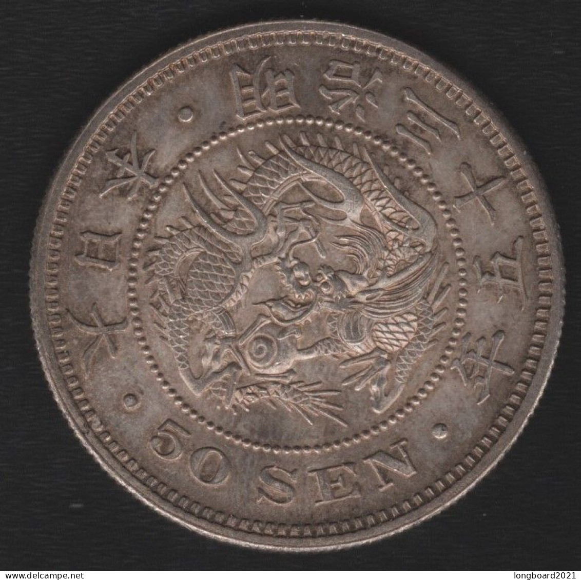 JAPAN - 50 SEN 1902 YEAR 35 -SILVER- - Japon