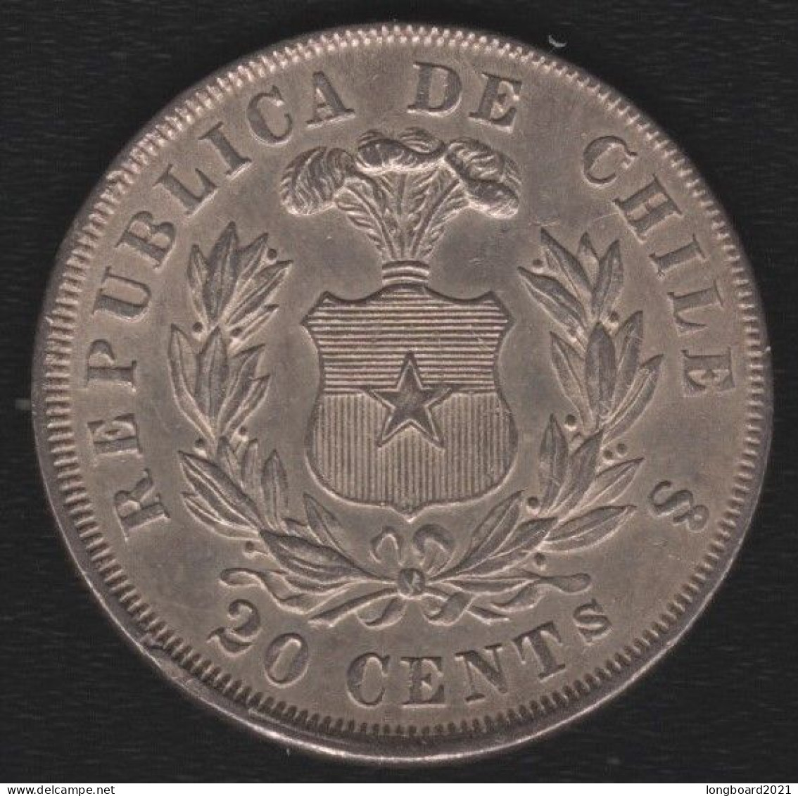 CHILE - 20 CENTAVOS 1874 -SILVER- - Chile