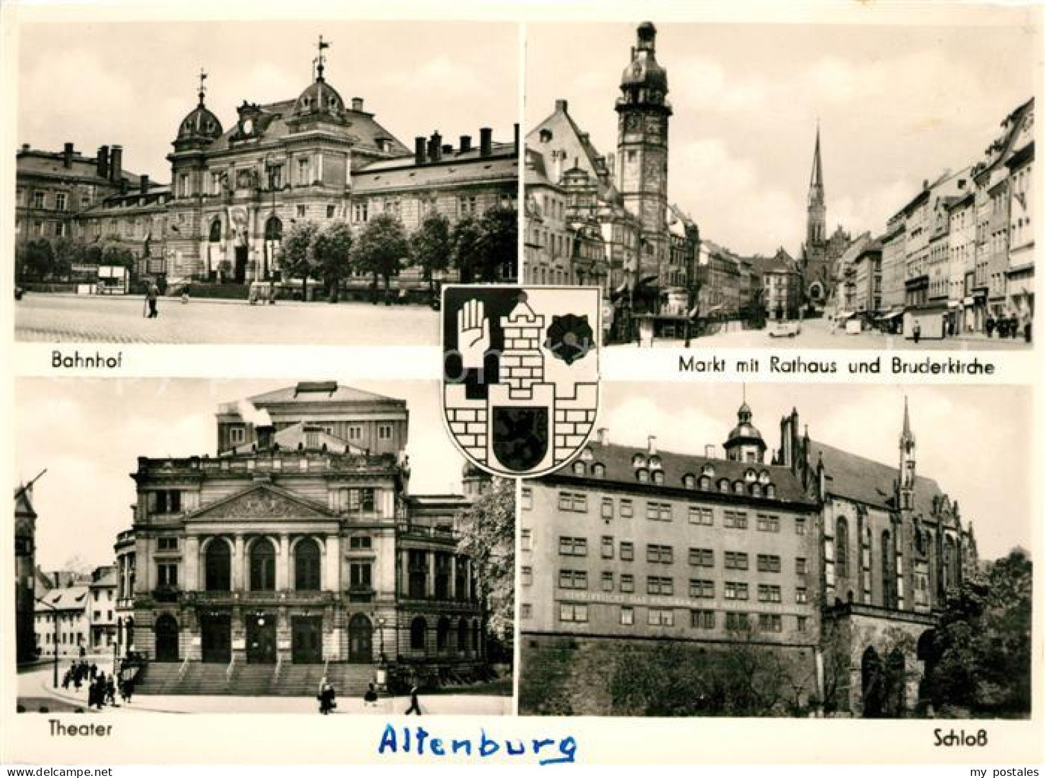 73031563 Altenburg Thueringen Bahnhof Markt Mit Rathaus Und Bruderkirche Theater - Altenburg