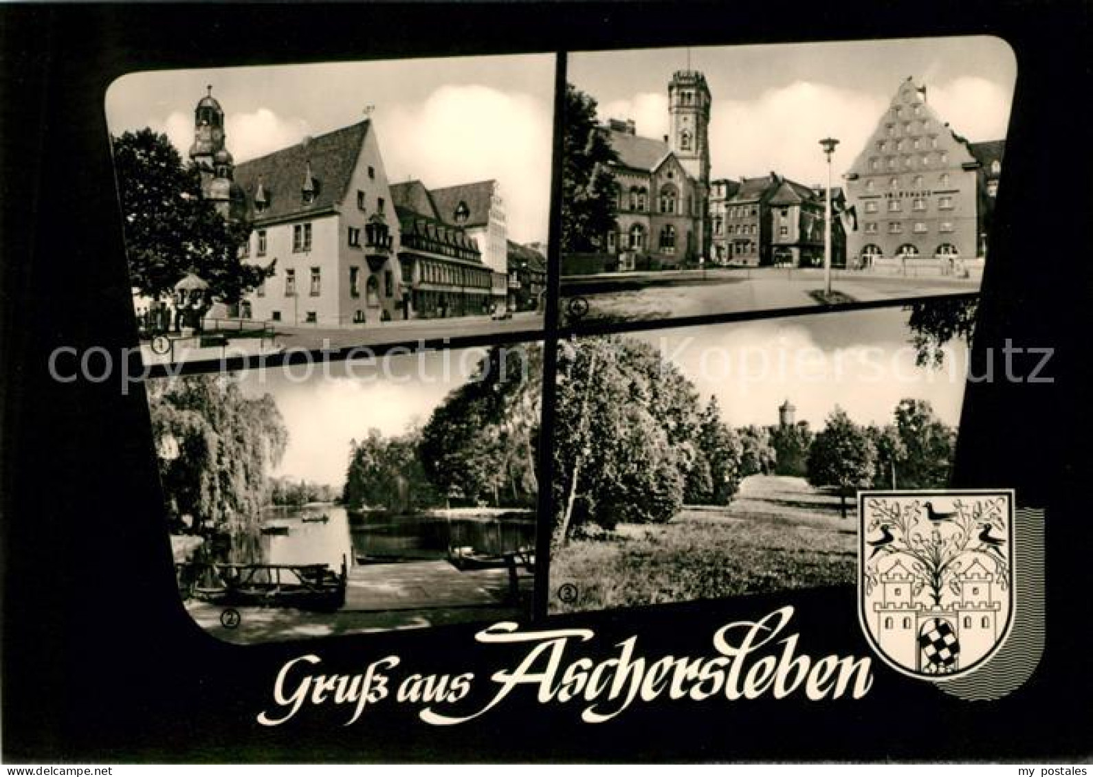 73031552 Aschersleben Rathaus Gondelteich Westdorfer Warte Post Volkshaus Ascher - Aschersleben