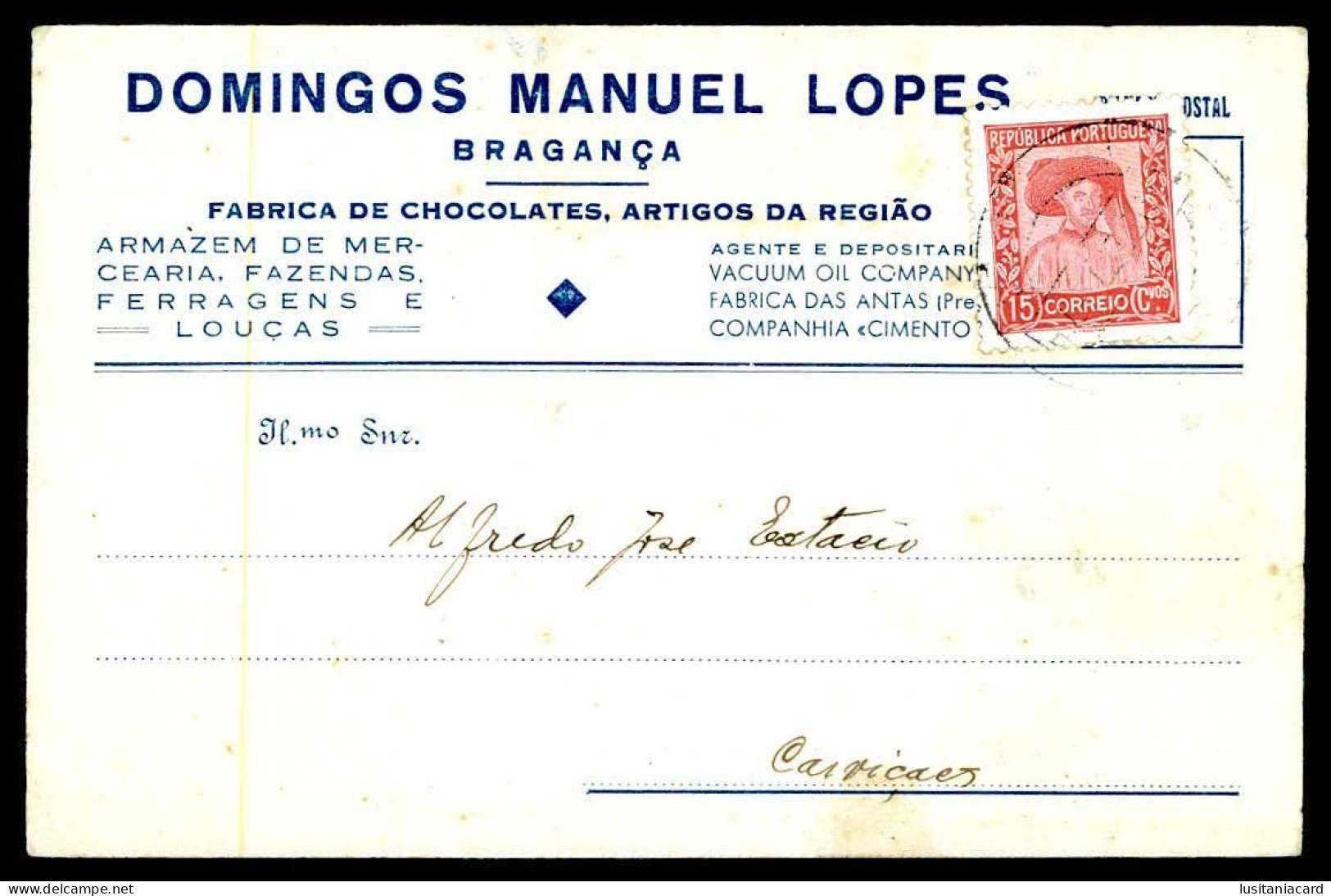 BRAGANÇA - PUBLICIDADE - «Domingos Manuel Lopes»-Fabrica De Chocolates, Artigos Da Região.  Carte Postale - Bragança