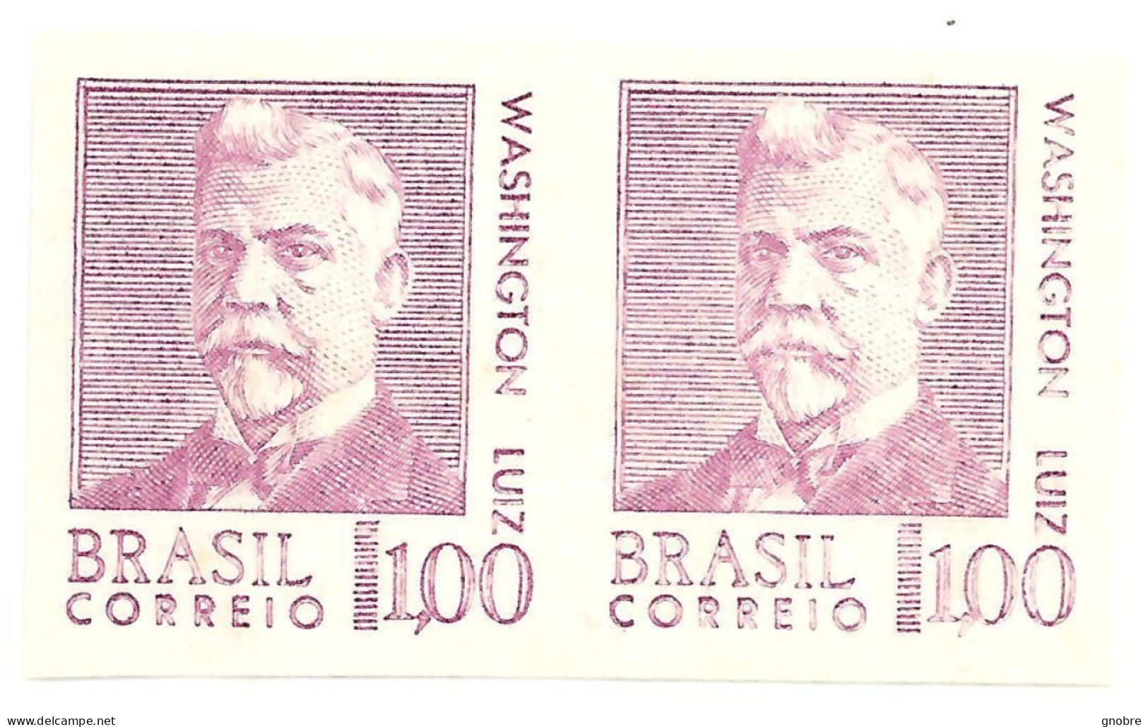BRAZIL ERROR VARIETY PAIR UNDENTED SEM DENTECAO 1967 PRES WASHINGTON LUIZ - Unused Stamps