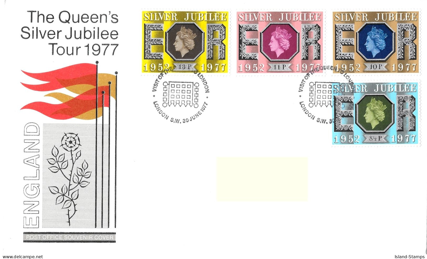 1977 Silver Jubilee Addressed FDC Tt - 1971-1980 Decimal Issues