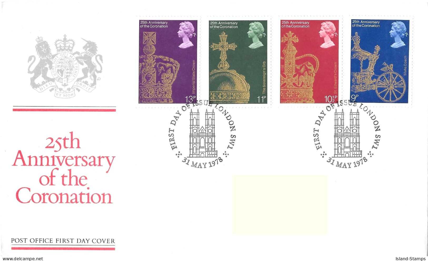 1978 Coronation Anniversary Addressed FDC Tt - 1971-80 Ediciones Decimal