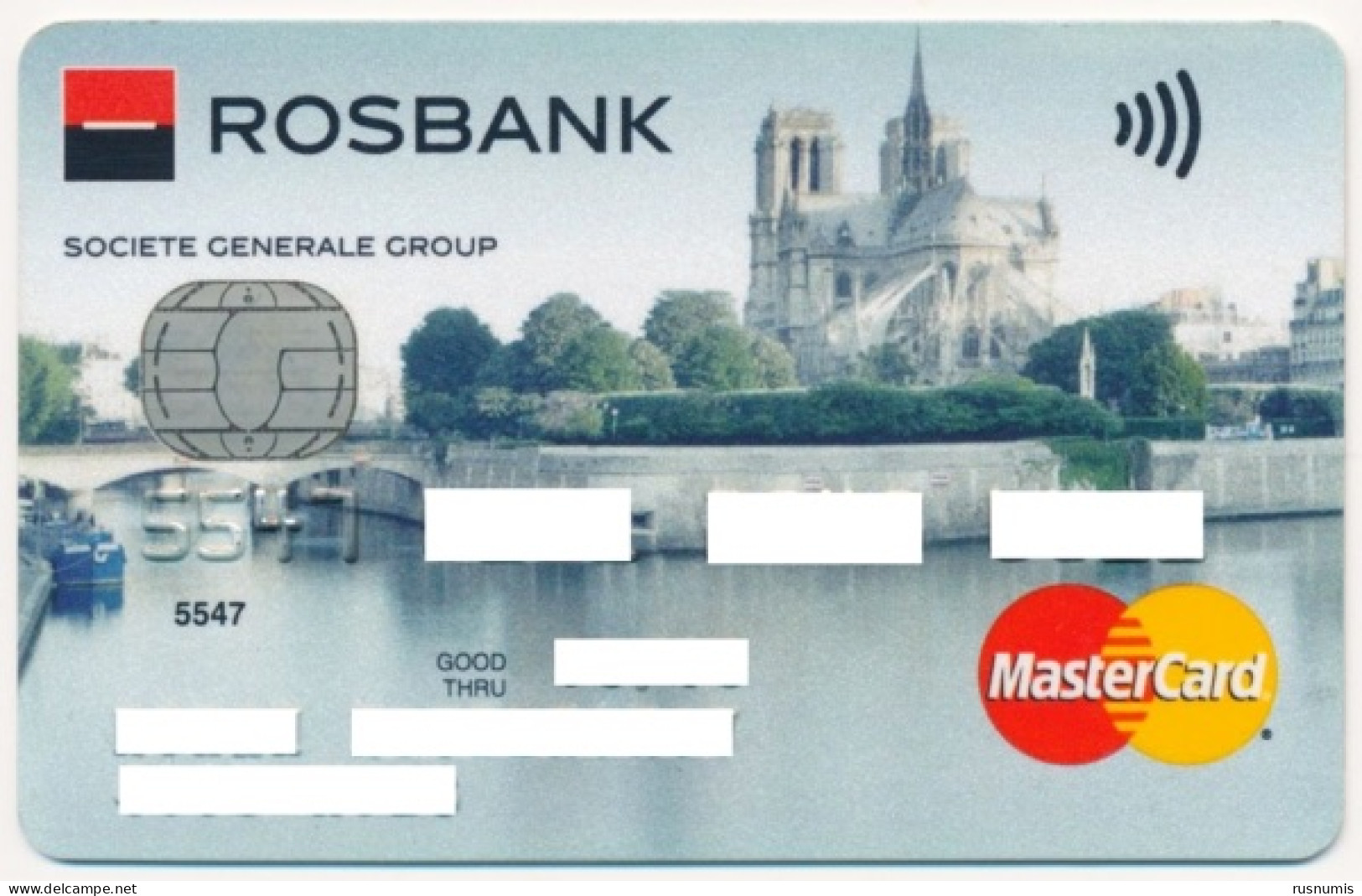 RUSSIA - RUSSIE - RUSSLAND ROSBANK SOCIETE GENERALE NOTRE DAME DE PARIS MASTERCARD - Krediet Kaarten (vervaldatum Min. 10 Jaar)