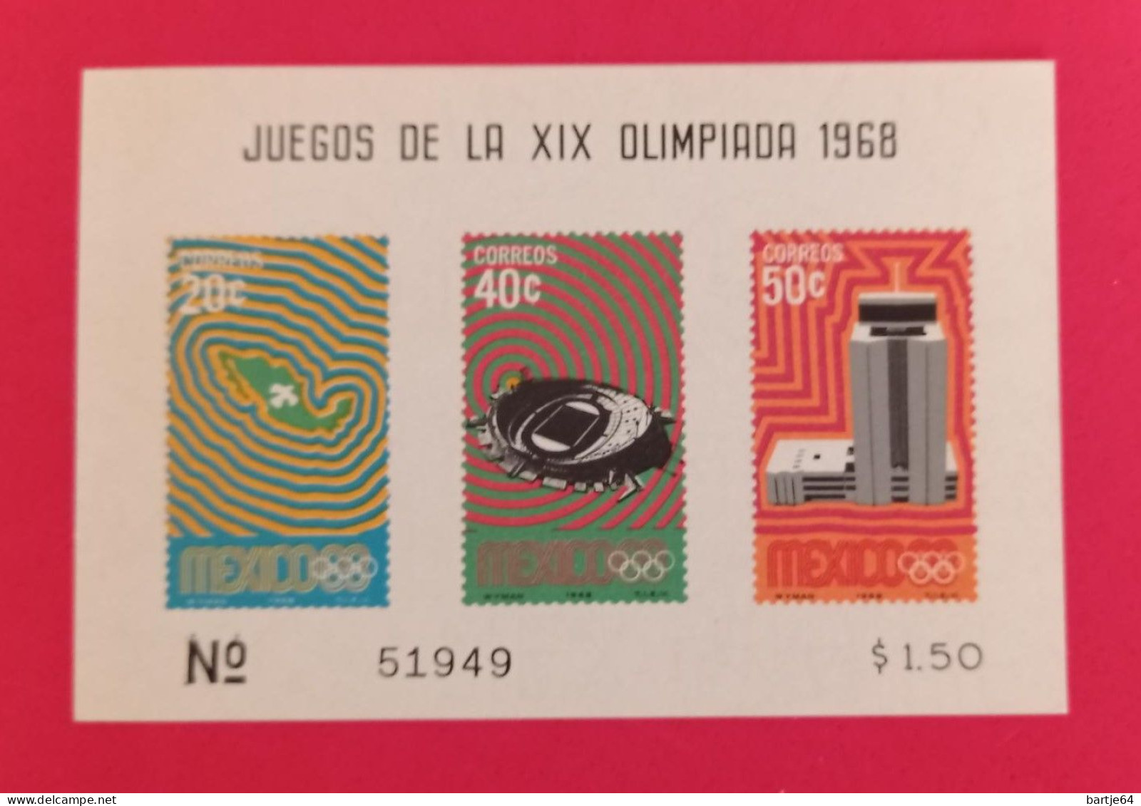 1968 Mexico - Bok 13 MNH - Verano 1968: México