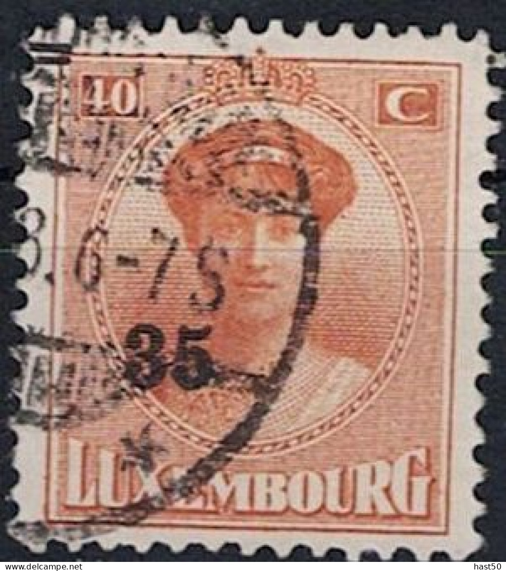 Luxemburg - Großherzogin Charlotte (frontal) Mit Neuem Wert (MiNr: 197) 1927 - Gest Used Obl - 1921-27 Charlotte De Face