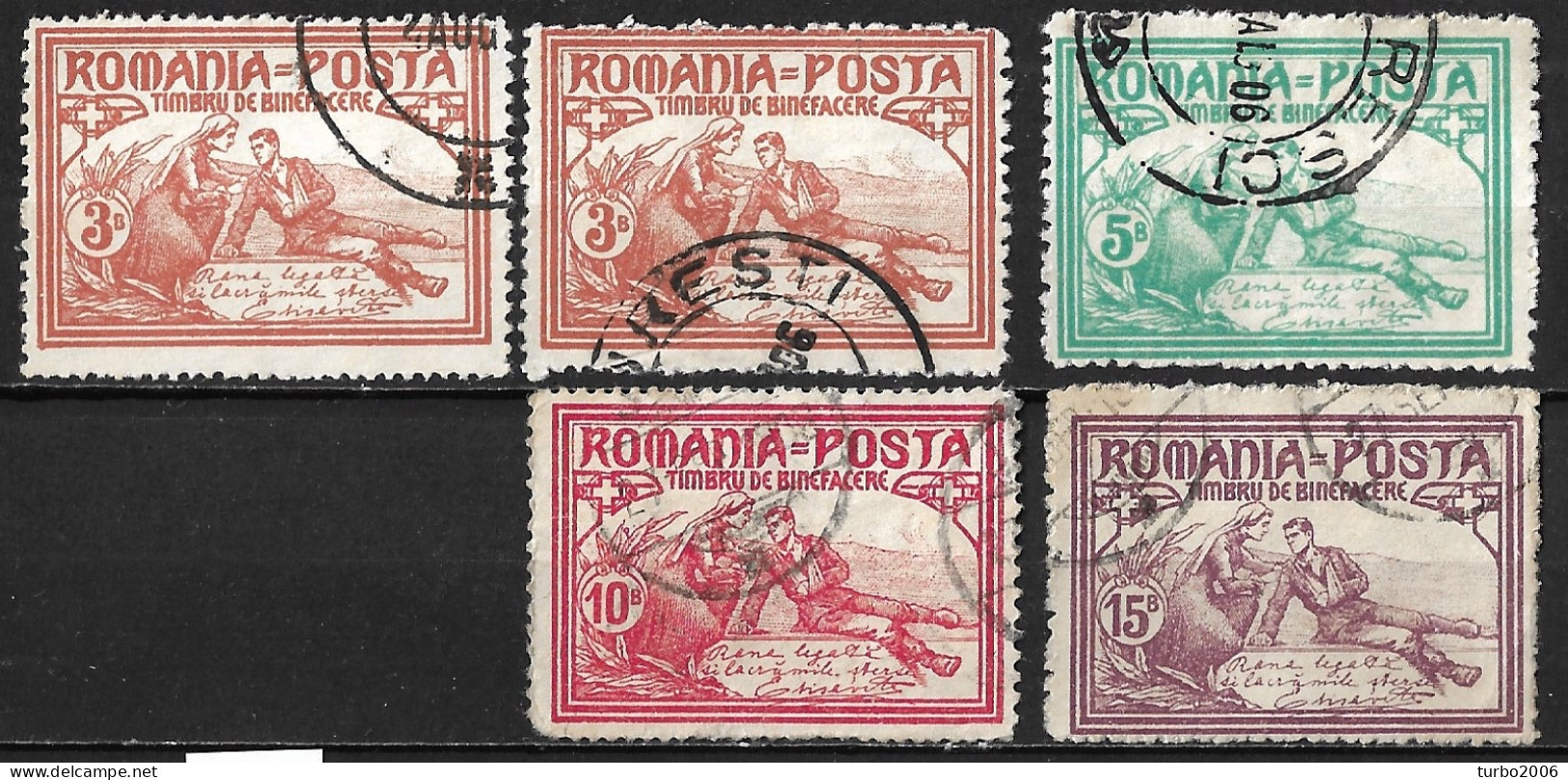 Rumania 1906 Charity III  Complete Used Set 169 / 172 Different Perforations - Used Stamps