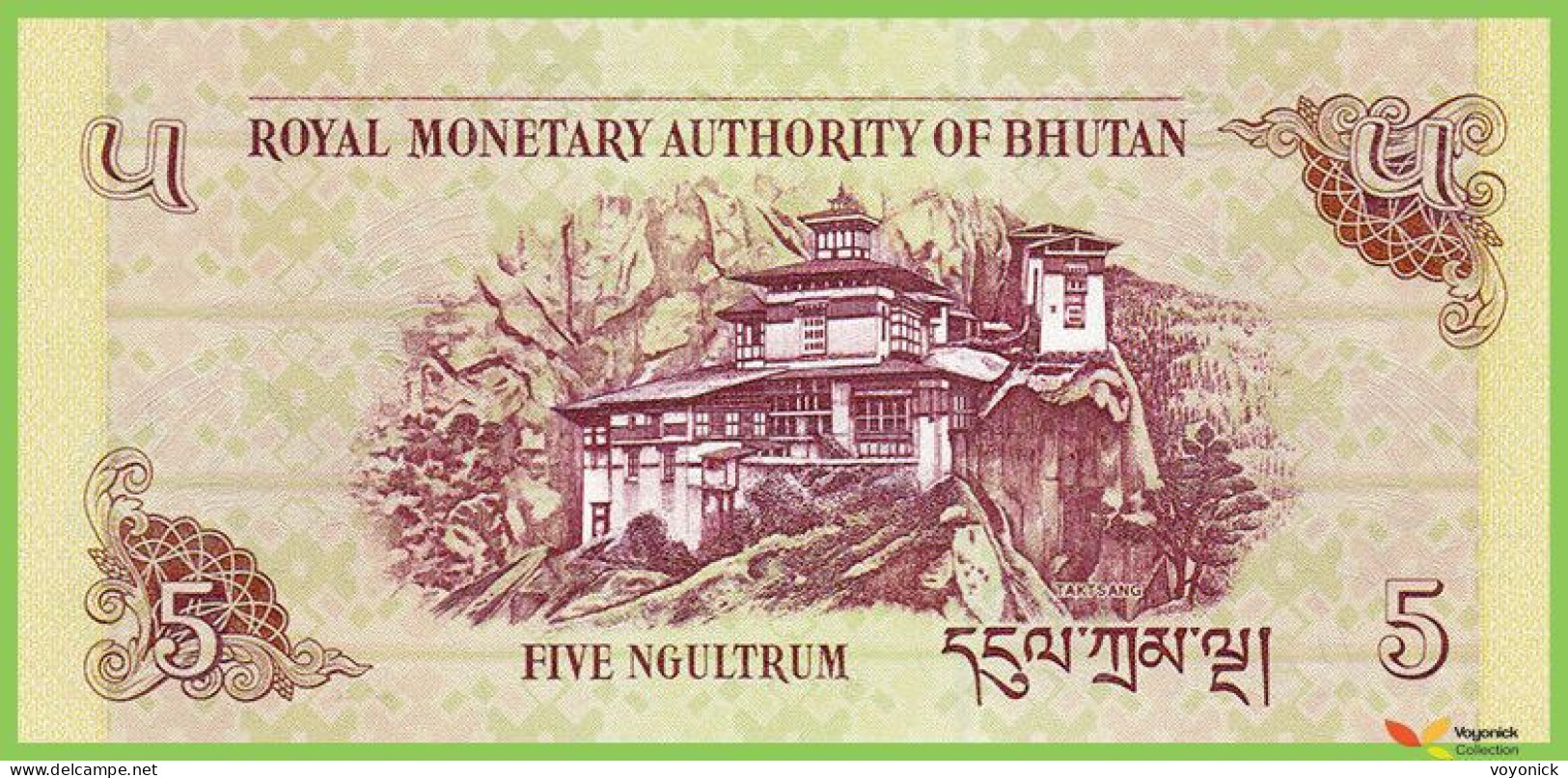 Voyo BHUTAN 5 Ngultrum 2015 P28c UNC Birds Prefix J - Bhoutan