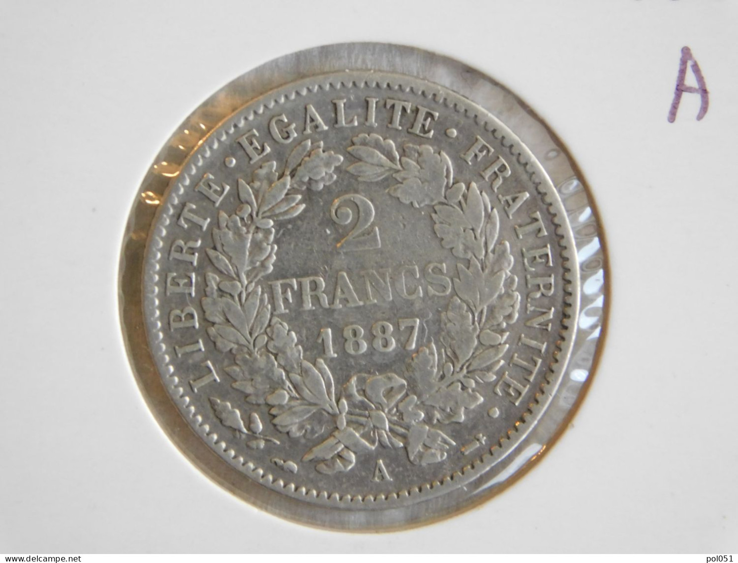 France 2 Francs 1887 A CÉRÈS, AVEC LÉGENDE (764) - 2 Francs
