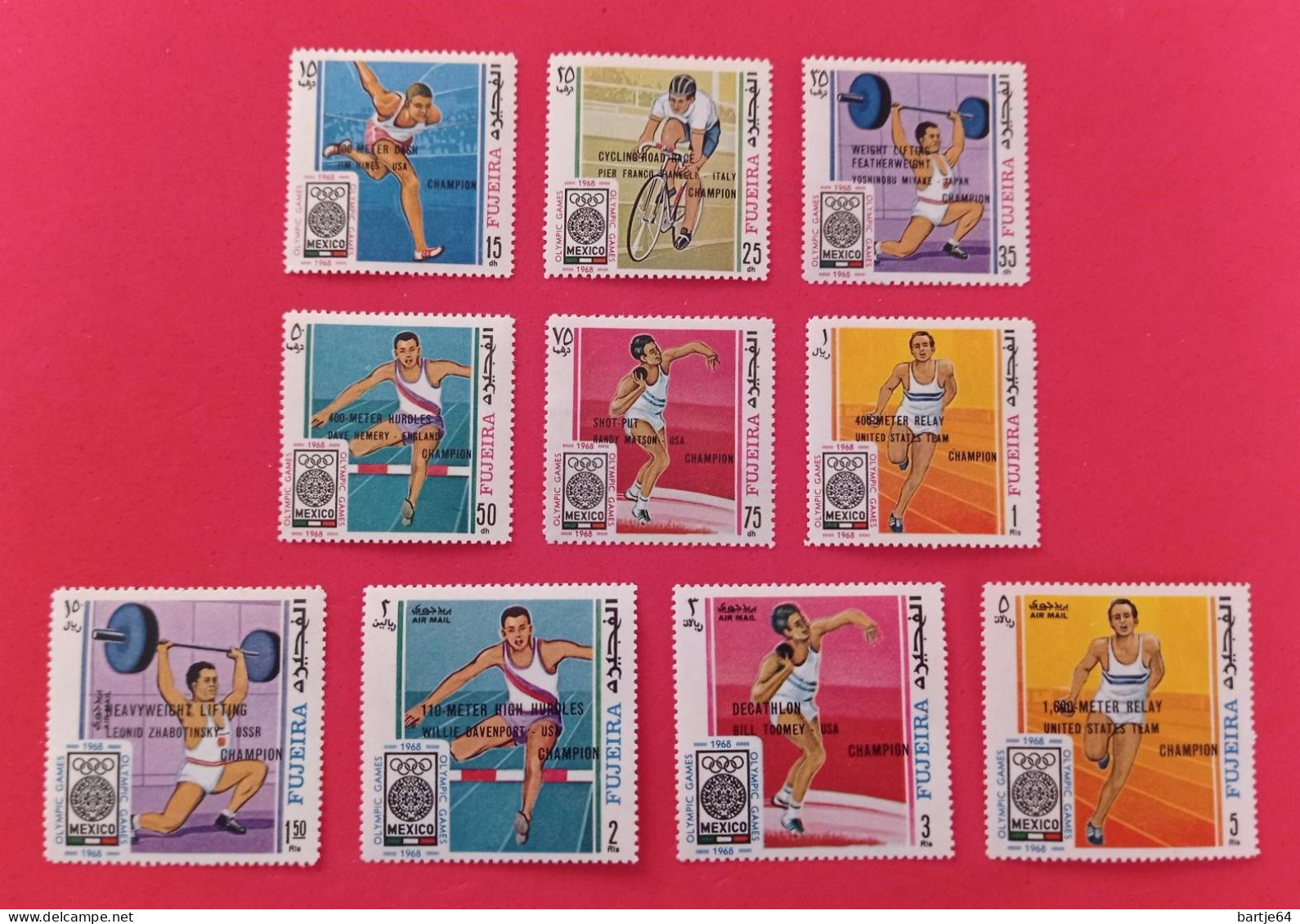 1968 Fujeira - Serie Overprinted MNH - Estate 1968: Messico