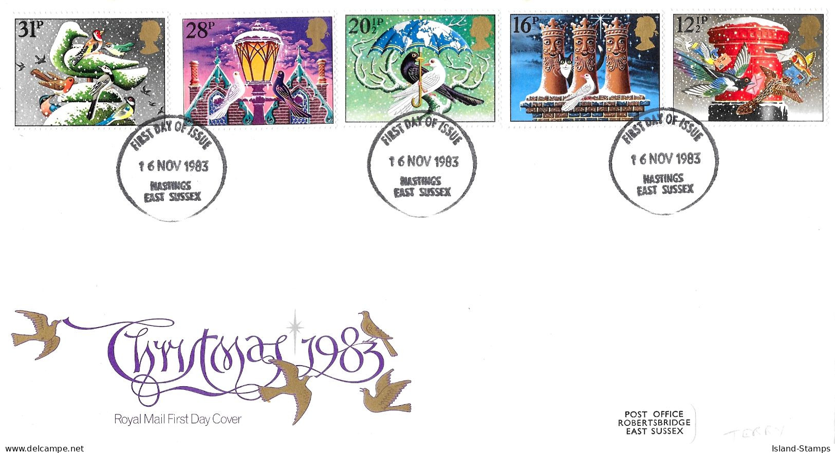 1983 Christmas Addressed FDC Tt - 1981-1990 Em. Décimales