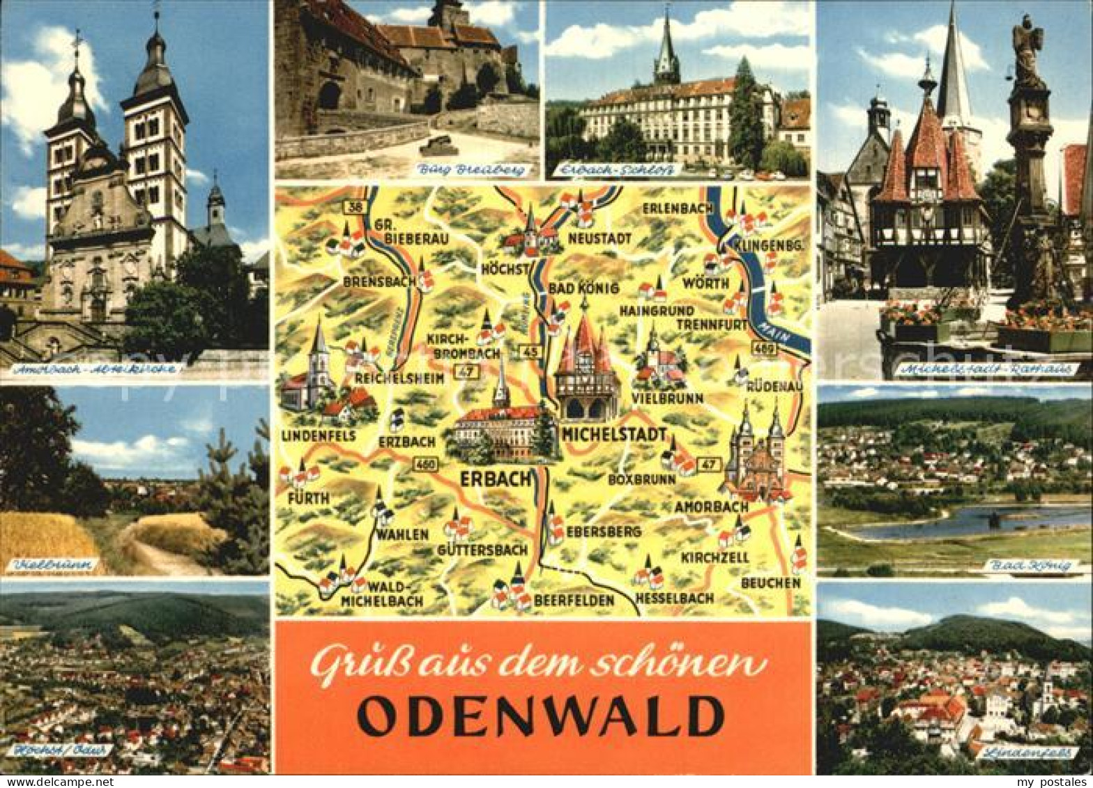 72534496 Odenwald Michelstadt Rathaus Abteikirche Bad Koenig Erbach Schloss  Ode - Te Identificeren