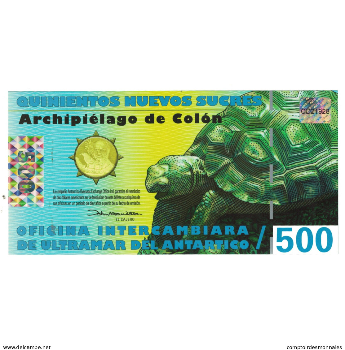 Billet, Équateur, 500 Sucres, 2009, 2009-02-12, ISLAS GALAPAGOS, NEUF - Equateur