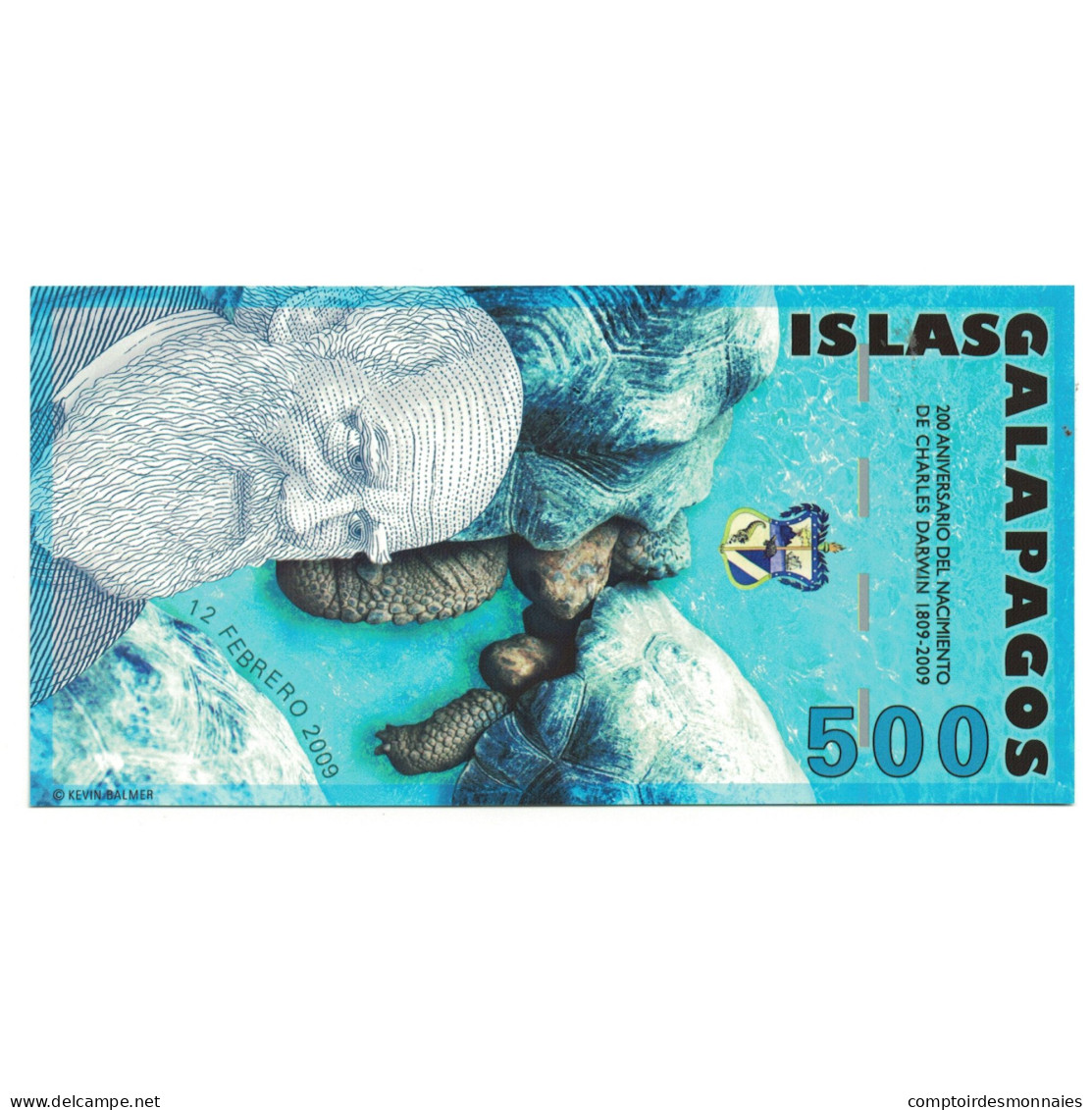 Billet, Équateur, 500 Sucres, 2009, 2009-02-12, ISLAS GALAPAGOS, NEUF - Ecuador