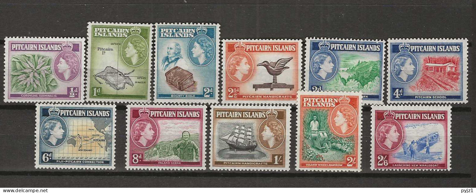 1957 MNH Pitcairn Isands Mi 20-30 Postfris** - Pitcairn Islands