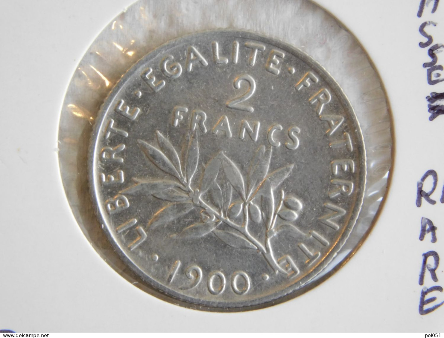 France 2 Francs 1900 SEMEUSE (768) Argent Silver - 2 Francs