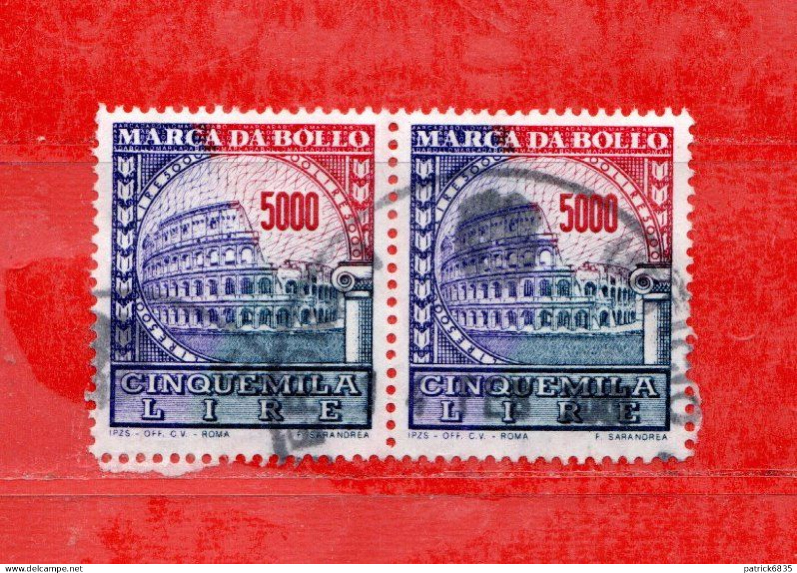 Marca Da Bollo °1988/97- Tassa Fissa  Lire. 5000 , COPPIA Cat.Unif 243. - Revenue Stamps