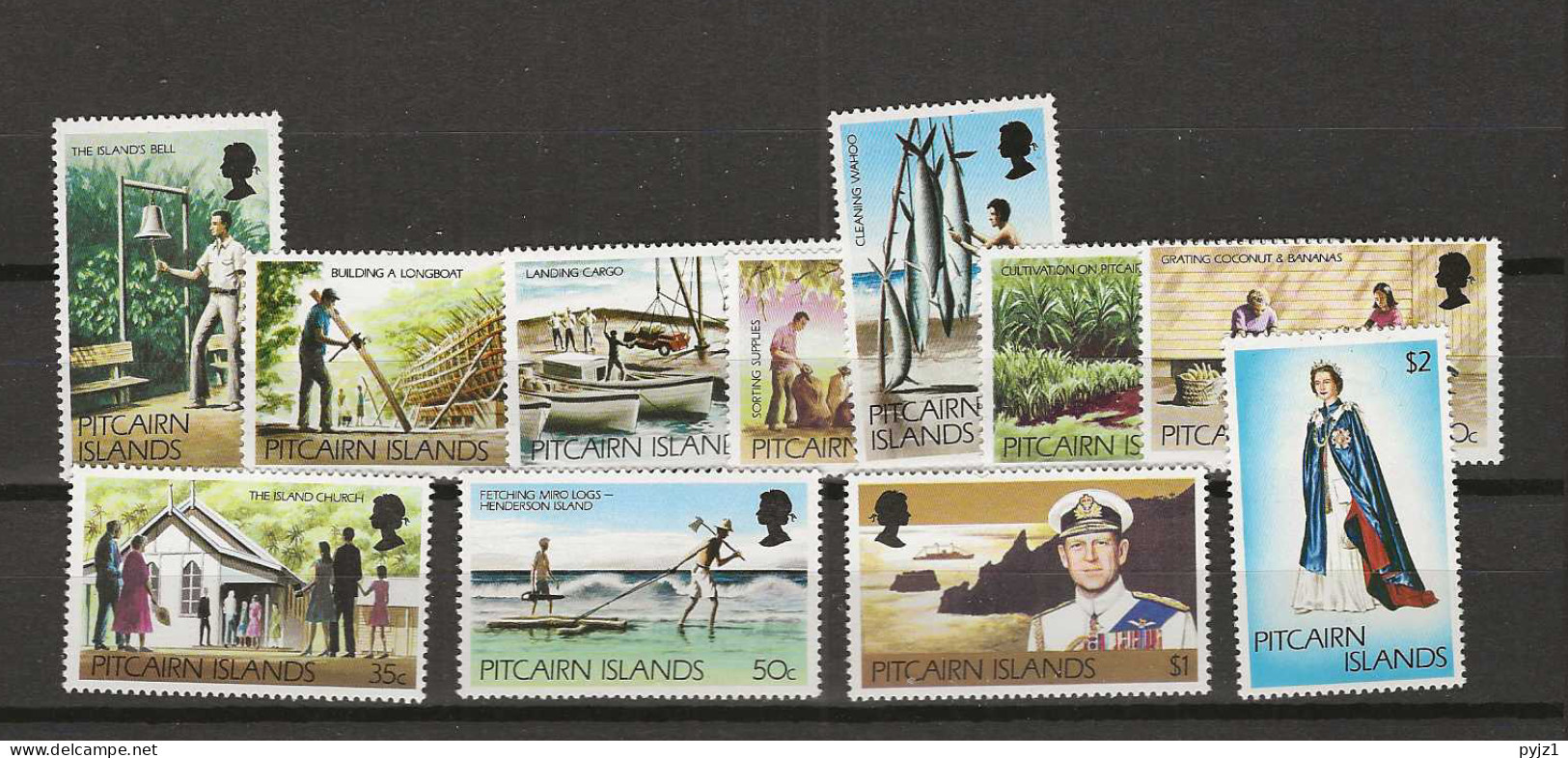 1977 MNH Pitcairn Isands Mi 163-173 Postfris** - Pitcairn Islands