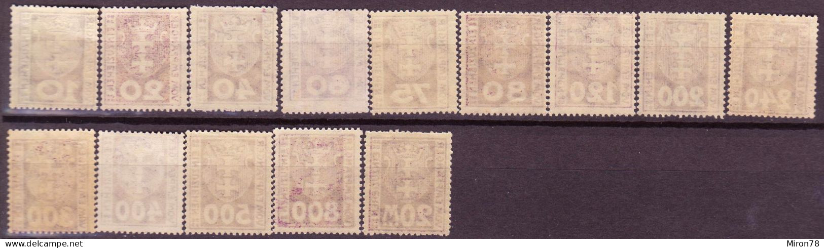 Stamps Danzig 1923 POSTAGE DUE STAMPS Mint MNH Lot5 - Postage Due