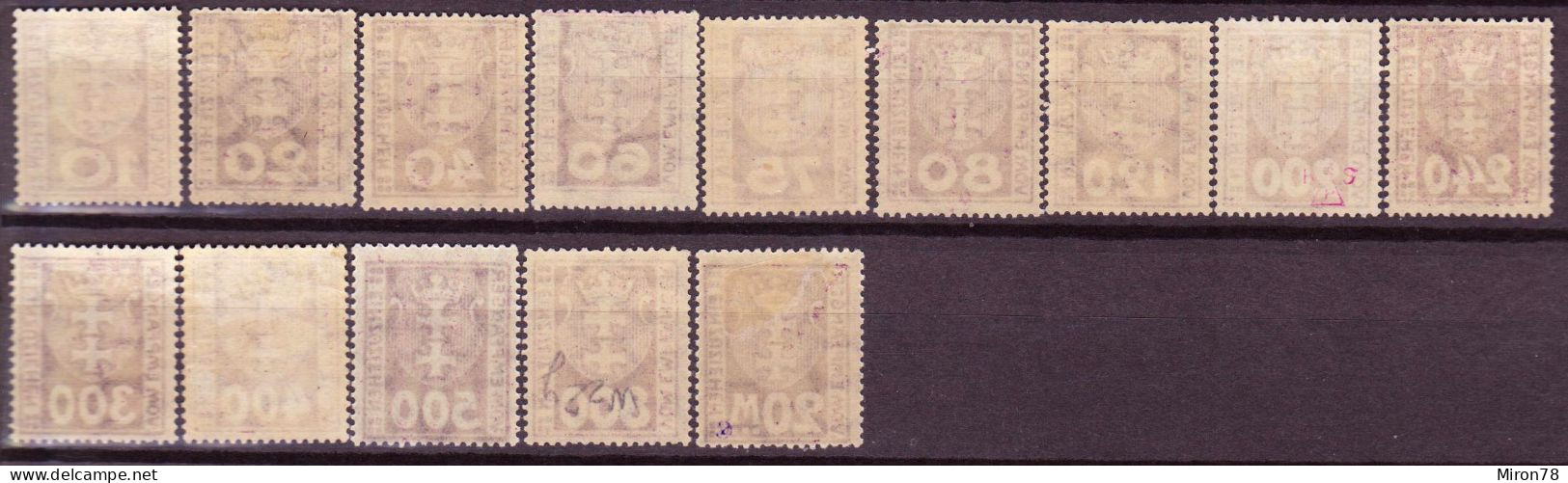 Stamps Danzig 1923 POSTAGE DUE STAMPS Mint MNH Lot6 - Portomarken