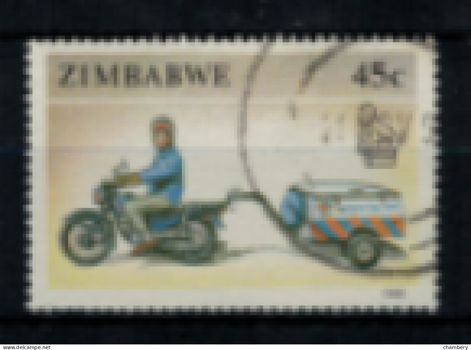 Zimbabwe - "La Vie Au Zimbabwe : Moto Et Remorque" - Oblitéré N° 207 De 1990 - Zimbabwe (1980-...)