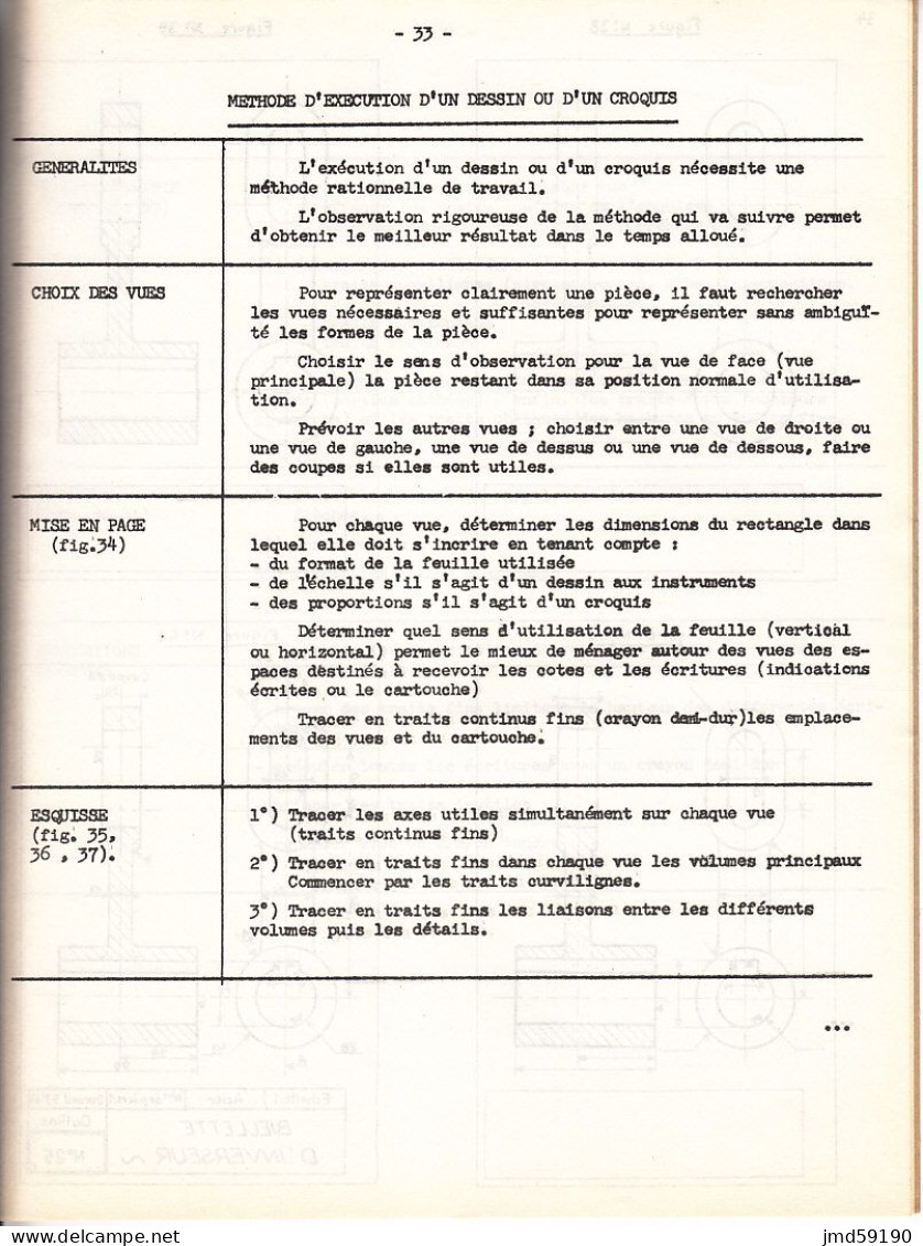 Livret SNCFde 1966 Du Centre De Formation : NOTION ELEMENTAIRES DE DESSIN INDUSTRIEL Comme Neuf - Ferrocarril