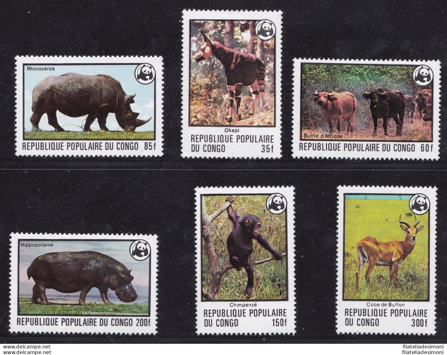 1978 CONGO - Fish , Shell , Yv. N° 499/504  WWF 6 Val.  MNH/** - Andere & Zonder Classificatie