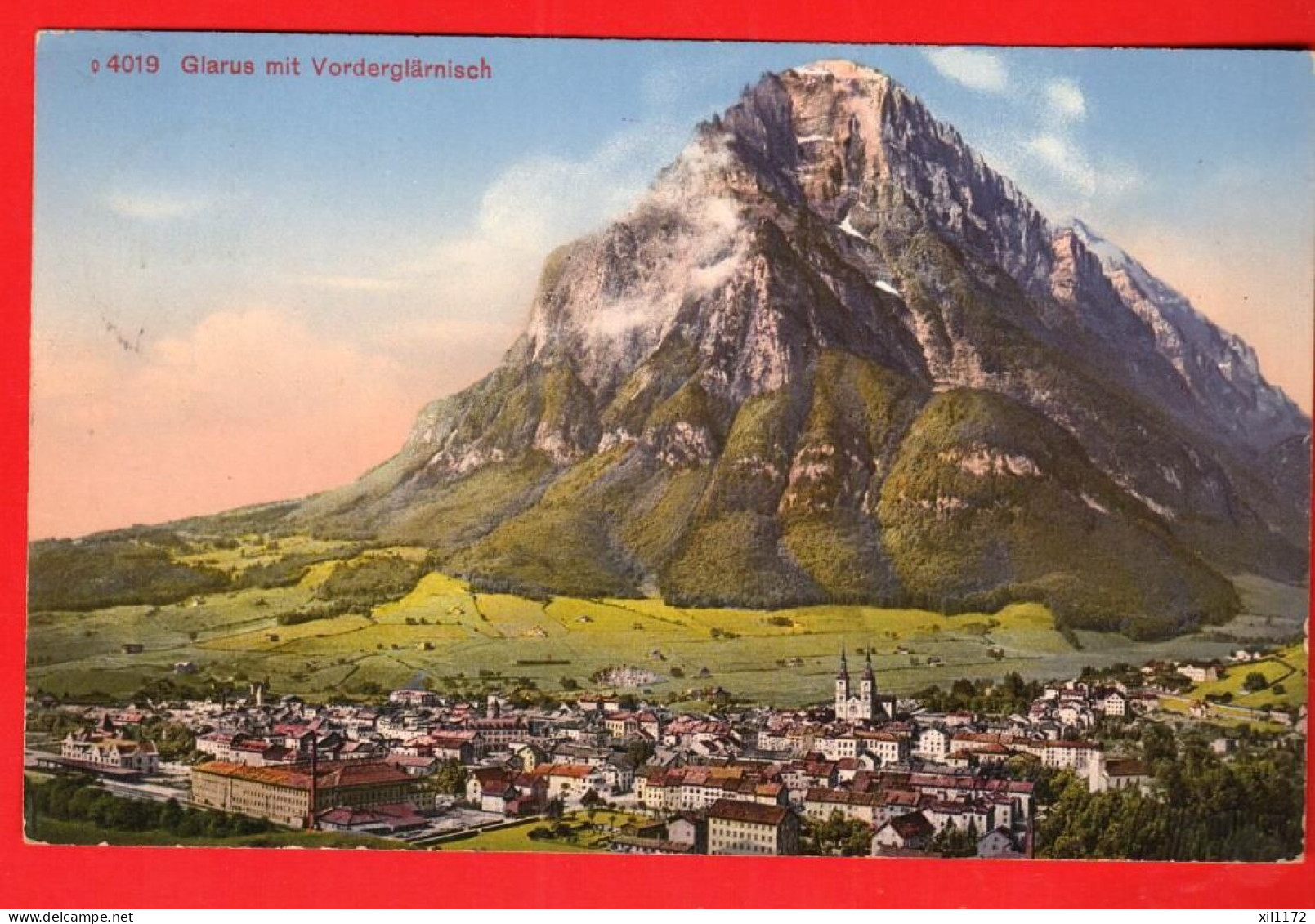 ZXR-09  Glarus Mit Vorderglärnisch  Gelaufen 1914  Photoglob 4019 - Glaris Nord